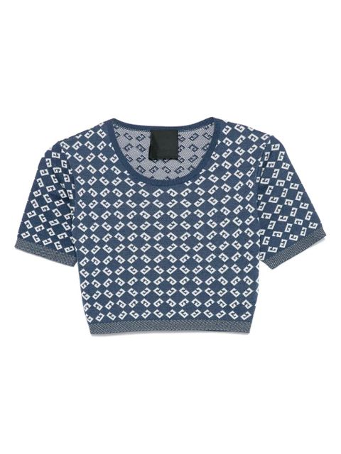 Givenchy monogram 72-jacquard crop top - Blue - zdjęcie produktu nr 1