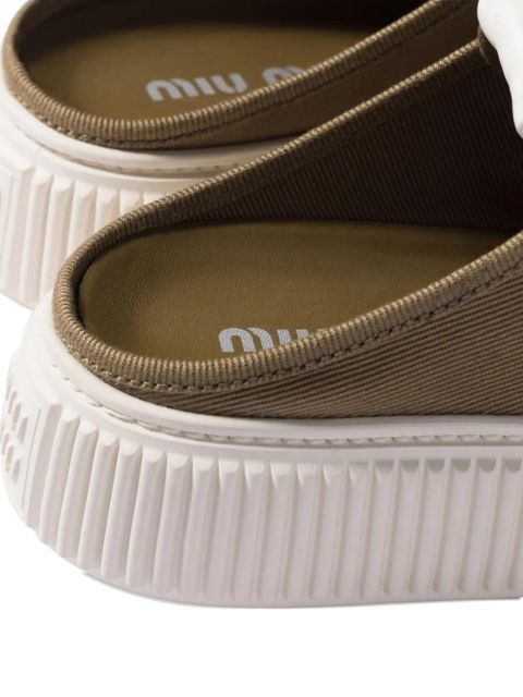 Miu Miu denim sneaker mules - Green