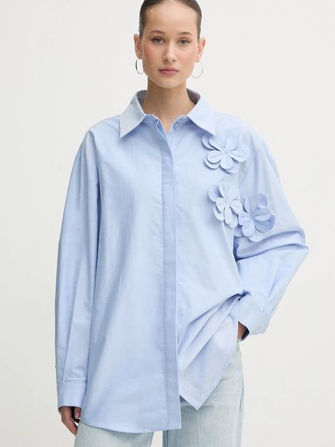 Stine Goya koszula bawełniana damska kolor niebieski relaxed z kołnierzykiem klasycznym SG-PS26-T138-2464 - zdjęcie produktu nr 1