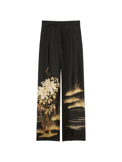 Max Mara floral-print palazzo pants - Black - zdjęcie produktu nr 1