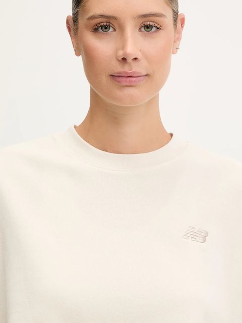 New Balance bluza damska kolor beżowy gładka WT51514LIN