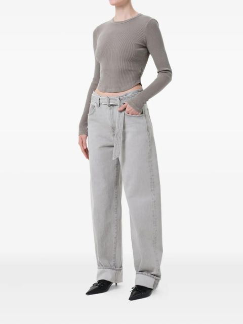 AGOLDE Neema ribbed T-shirt - Grey - zdjęcie produktu nr 2