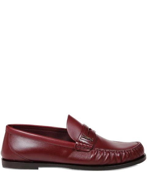 Saint Laurent Laurent logo-plaque leather loafers - Red - zdjęcie produktu nr 1