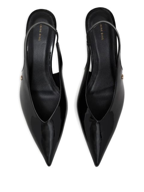 ANINE BING 50mm Hilda slingback pointed-toe pumps - Black