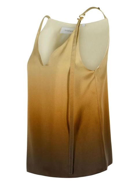 Sportmax gradient V-neck silk top - Neutrals