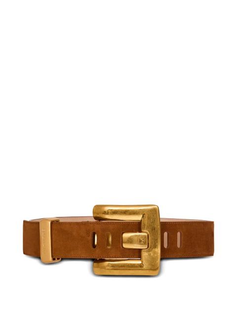 Balmain Anthem calf suede belt - Brown - zdjęcie produktu nr 1