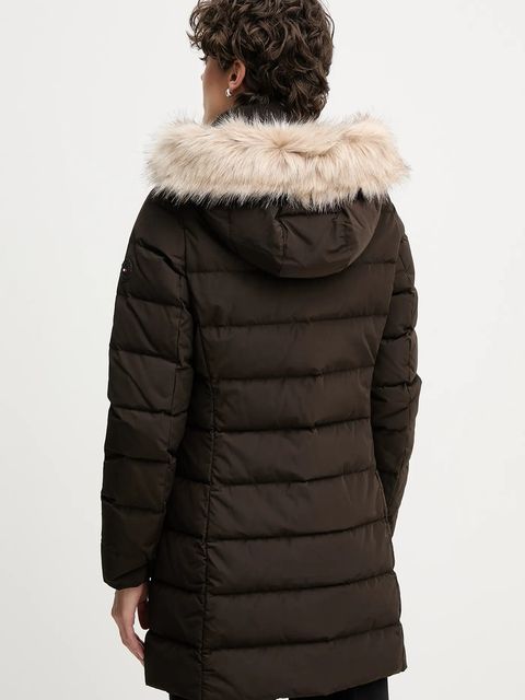 Tommy Hilfiger kurtka puchowa kolor brązowy zimowa WW0WW47540