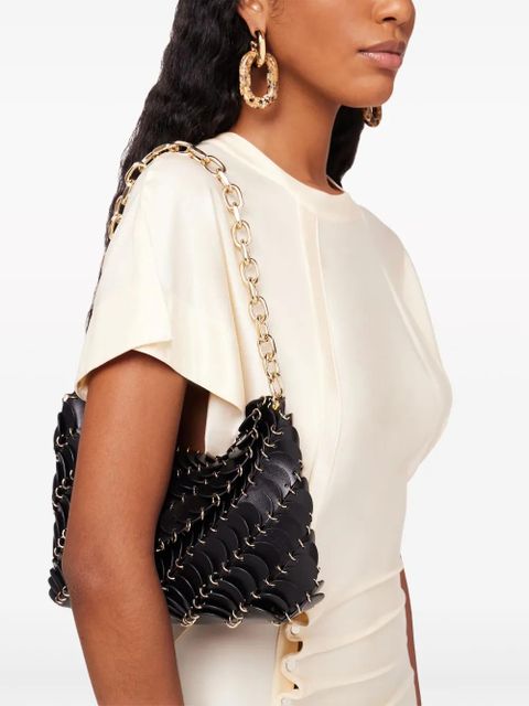 Rabanne Paco leather shoulder bag - Black