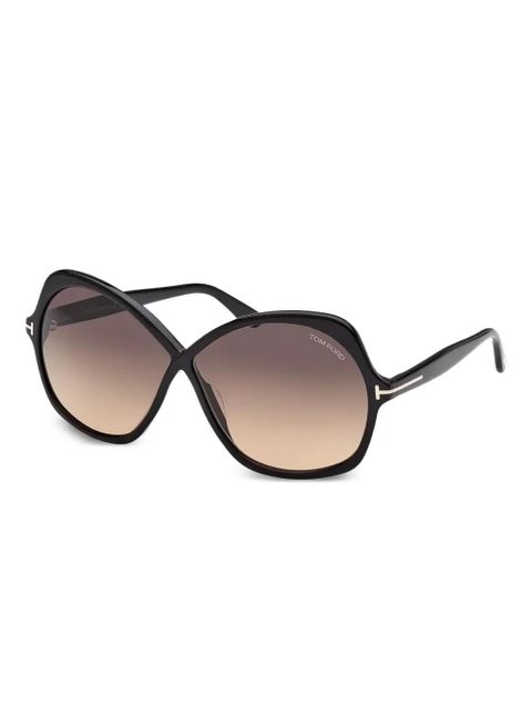 TOM FORD Eyewear Rosemin geometric frame sunglasses - Black