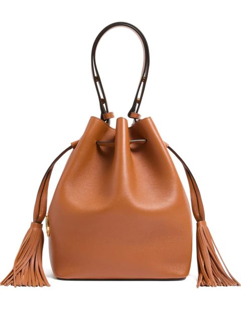 Valentino Garavani medium tassel logo bucket bag - Brown - zdjęcie produktu nr 1