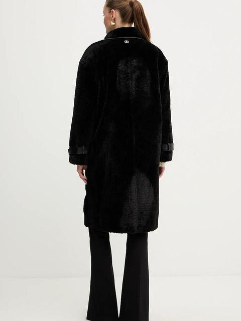 Liu Jo płaszcz kolor czarny MF5313 E0936