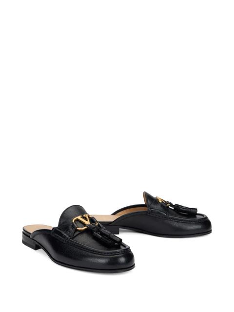 Valentino Garavani VLogo leather tassel mules - Black - zdjęcie produktu nr 2