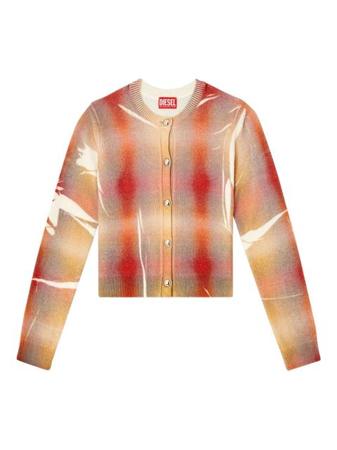 Diesel M-Chloty silver button check cardigan - Neutrals - zdjęcie produktu nr 1