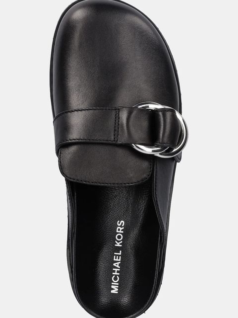 MICHAEL Michael Kors klapki skórzane Jaden damskie kolor czarny na platformie 40T5JDFP1L.001