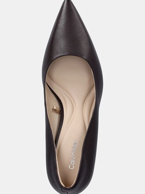 Calvin Klein szpilki skórzane ESS STILETTO 70 kolor czarny HW0HW02607