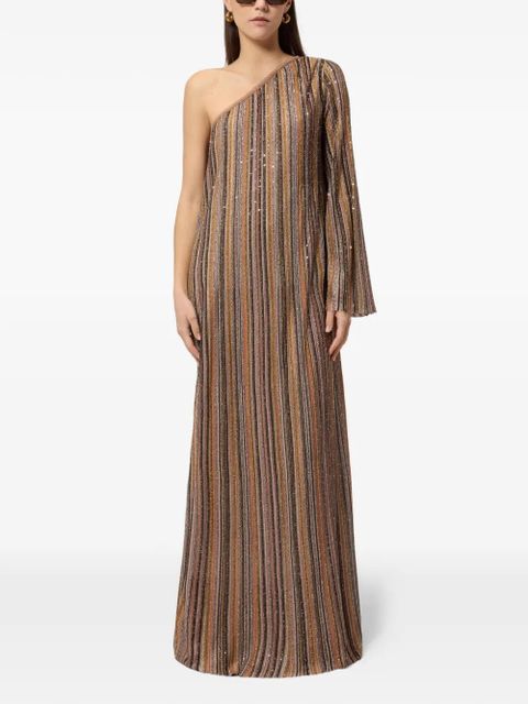 Missoni striped sequin one shoulder dress - Brown - zdjęcie produktu nr 2