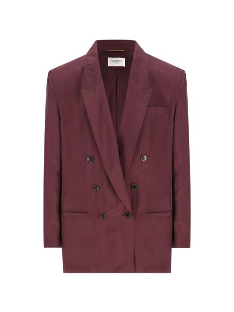 Saint Laurent Habotai double-breasted peak-lapel jacket - Red - zdjęcie produktu nr 1