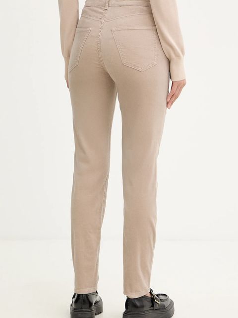 Marc O'Polo spodnie damskie kolor beżowy dopasowane high waist 511096811111 - zdjęcie produktu nr 2