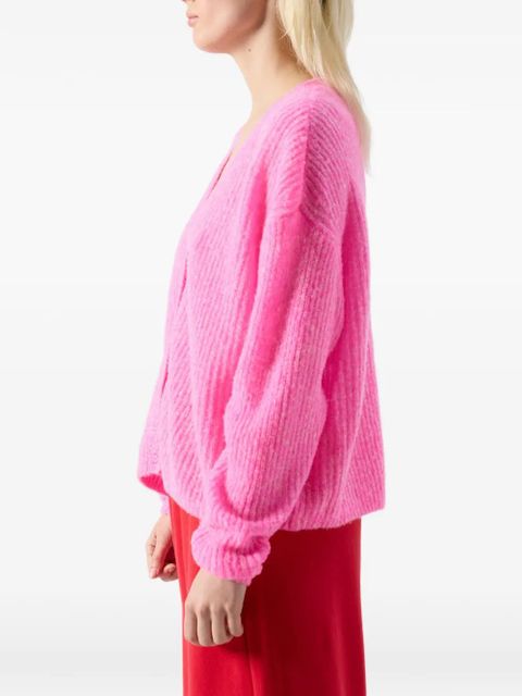 American Vintage Nuggy V-neck long-sleeve wool cardigan - Pink