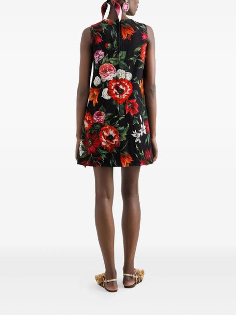 Dolce & Gabbana floral-print mini dress - Black