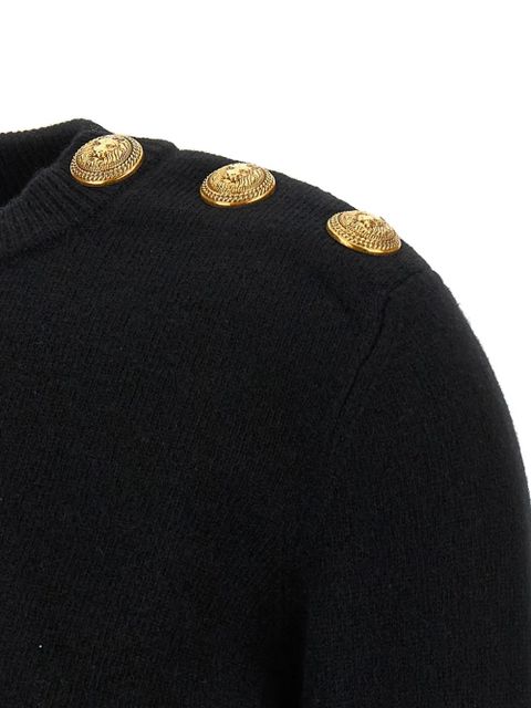 Balmain crew-neck button-embellished sweater - Black - zdjęcie produktu nr 2
