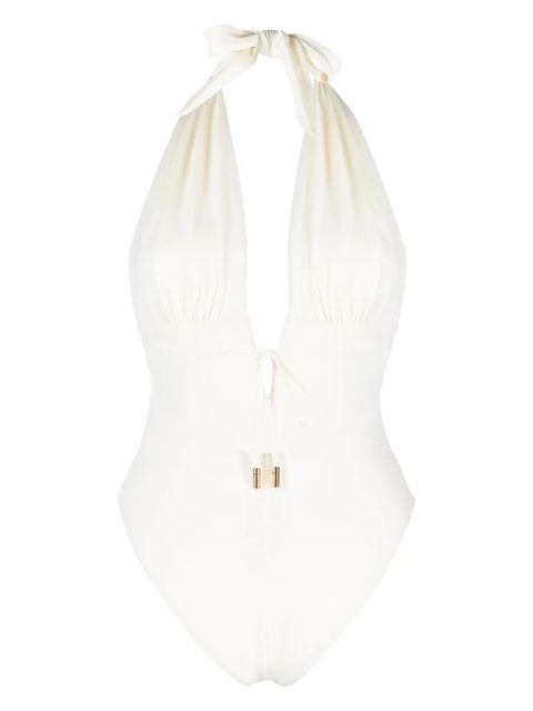 TOM FORD plunging-V-neck swimsuit - White