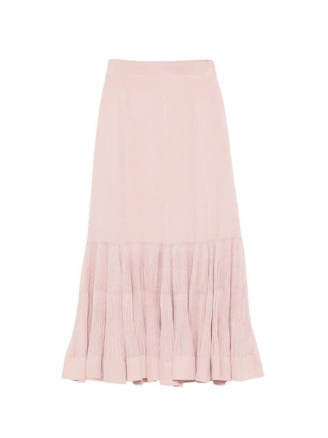 ZIMMERMANN Luna pleated frill midi skirt - Pink - zdjęcie produktu nr 1