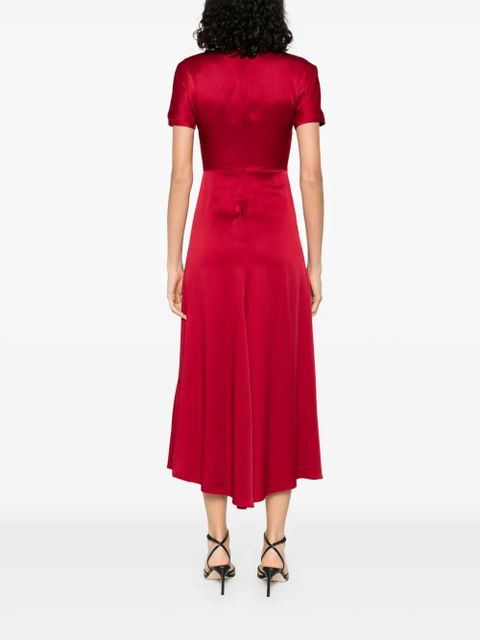 Victoria Beckham draped satin midi dress - Red