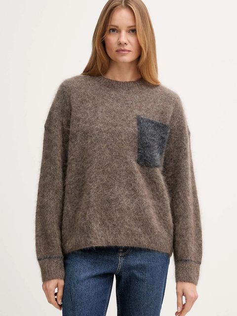 Mos Mosh sweter z dodatkiem wełny ALILA damski kolor brązowy 173800 - zdjęcie produktu nr 1