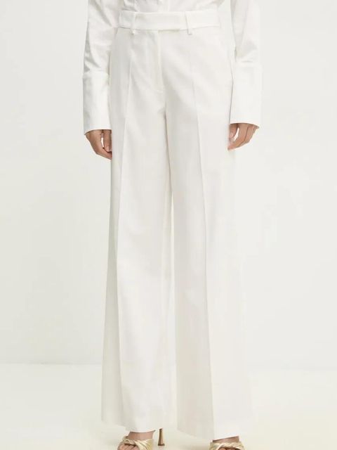 Answear.LAB spodnie garniturowe z szeroką nogawką kolor biały high waist - zdjęcie produktu nr 2