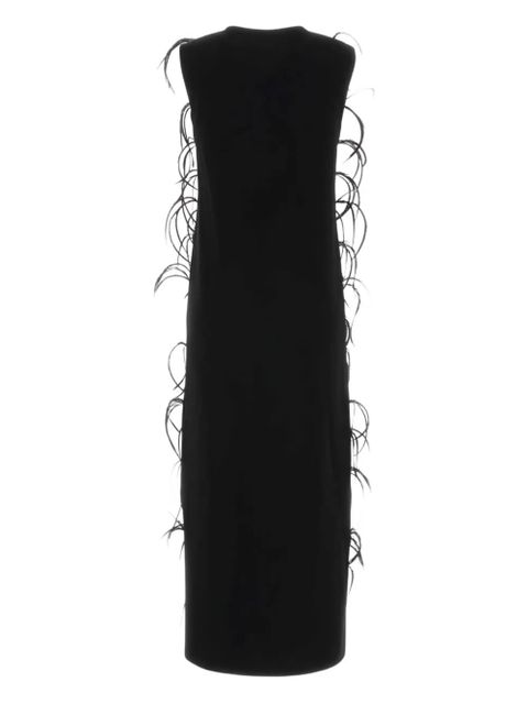 Jil Sander feather-embellishment maxi dress - Black - zdjęcie produktu nr 2