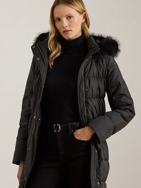 Lauren Ralph Lauren kurtka puchowa kolor czarny przejściowa 297P04097