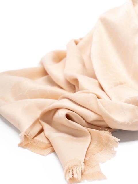 TWINSET monogram frayed scarf - Neutrals - zdjęcie produktu nr 2