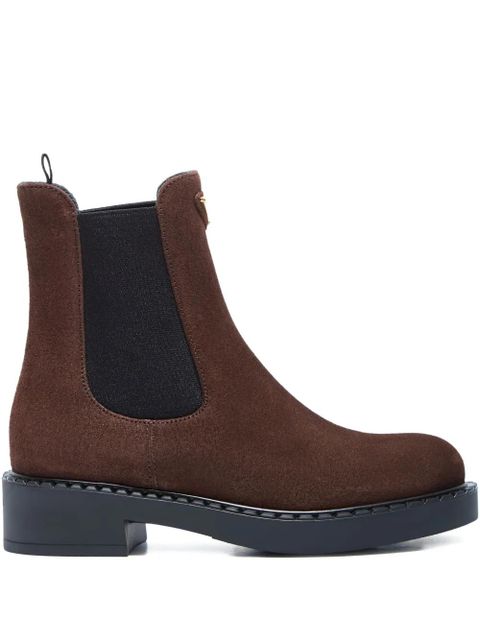 Prada logo-plaque chelsea boots - Brown - zdjęcie produktu nr 1