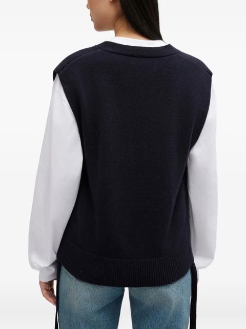 GANNI logo-detail vest - Blue