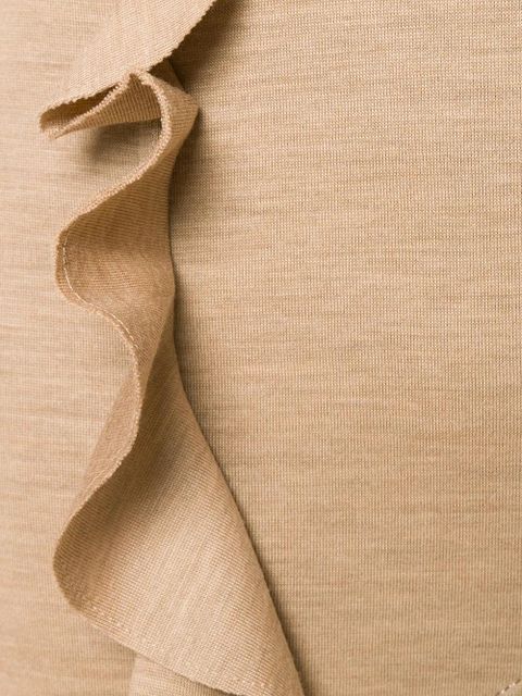 Givenchy knitted frill-hem midi dress - Brown