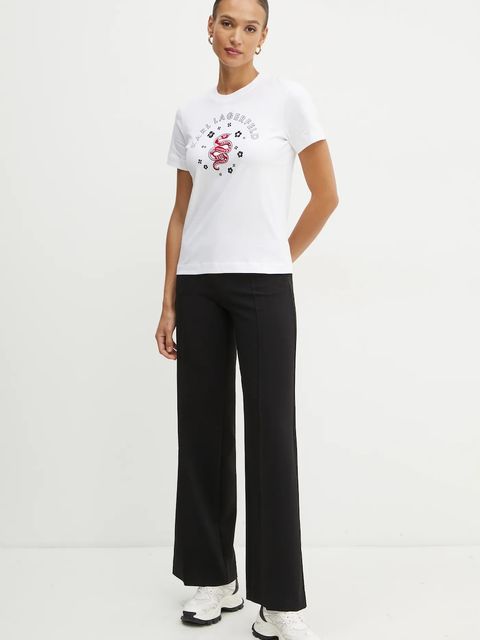 Karl Lagerfeld t-shirt bawełniany damski kolor biały A1W17090 - zdjęcie produktu nr 2
