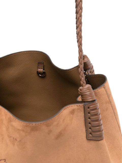 ETRO Libra braided-handle suede tote bag - M0453 BROWN