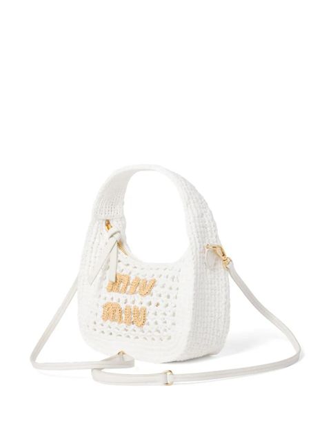 Miu Miu Wander crochet-knit shoulder bag - White