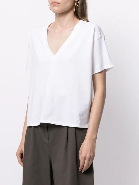 LouLou de Saison V-neck cotton T-Shirt - White - zdjęcie produktu nr 2