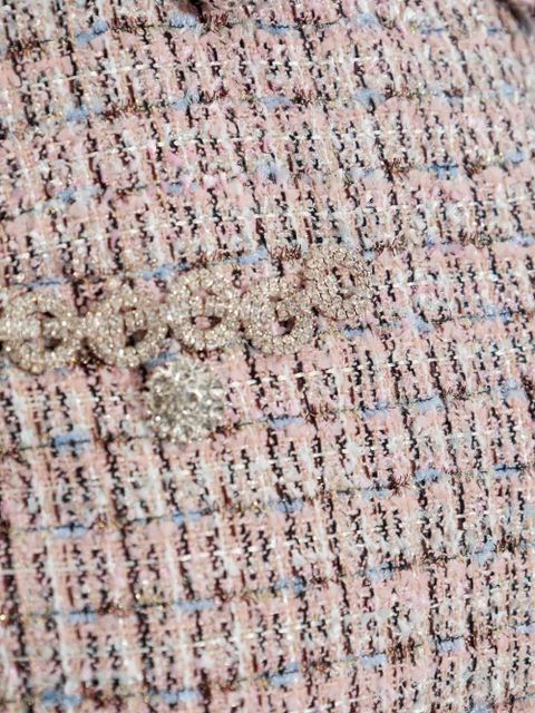 Self-Portrait tweed pleated dress - Pink