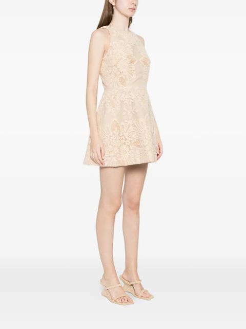 SANDRO lace mini dress - Neutrals