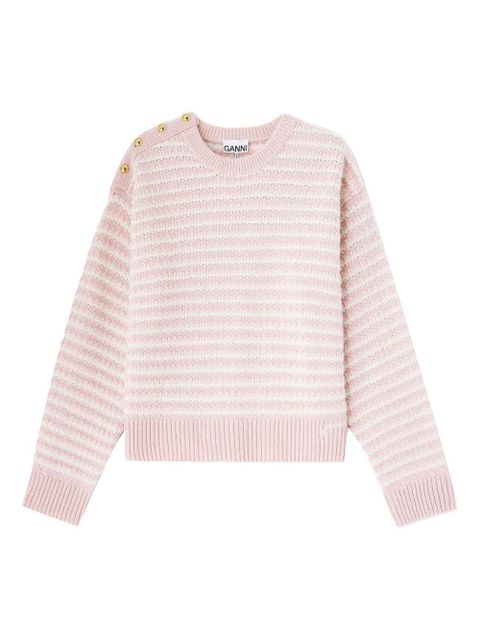 GANNI button striped knitwear - Yellow - zdjęcie produktu nr 1