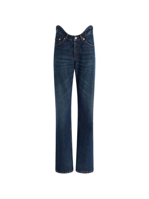 Jean Paul Gaultier rounded-waist straight-leg jeans - Blue - zdjęcie produktu nr 1