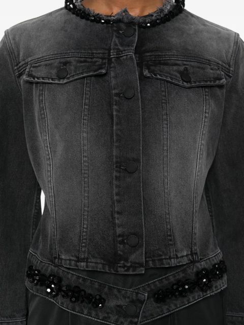 Simone Rocha distressed beaded jacket - Black