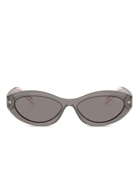 Prada Eyewear Symbole oval-frame sunglasses - Grey - zdjęcie produktu nr 1
