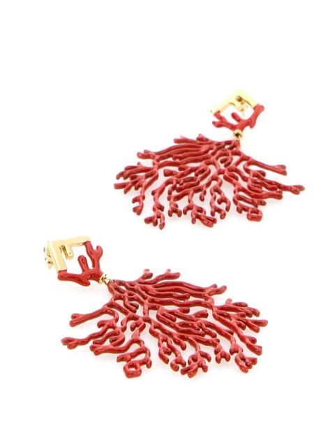 FENDI Forever Fendi coral earrings - Red