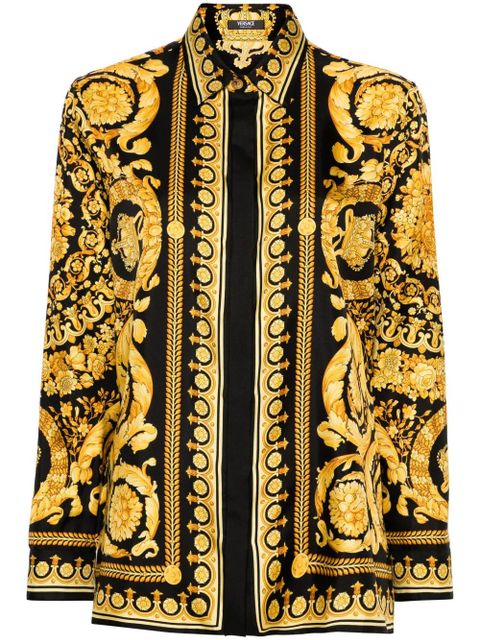 Versace Heritage Barocco-print silk shirt - Black - zdjęcie produktu nr 1