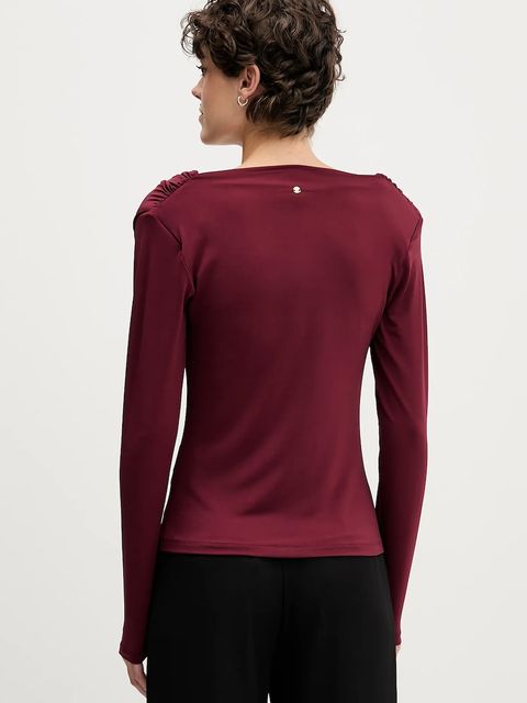 Pedro del Hierro bluzka damska kolor bordowy gładka 8622505 - zdjęcie produktu nr 2