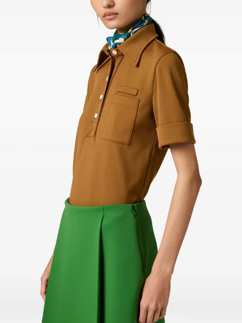 Miu Miu pocket short-sleeved polo shirt - Brown